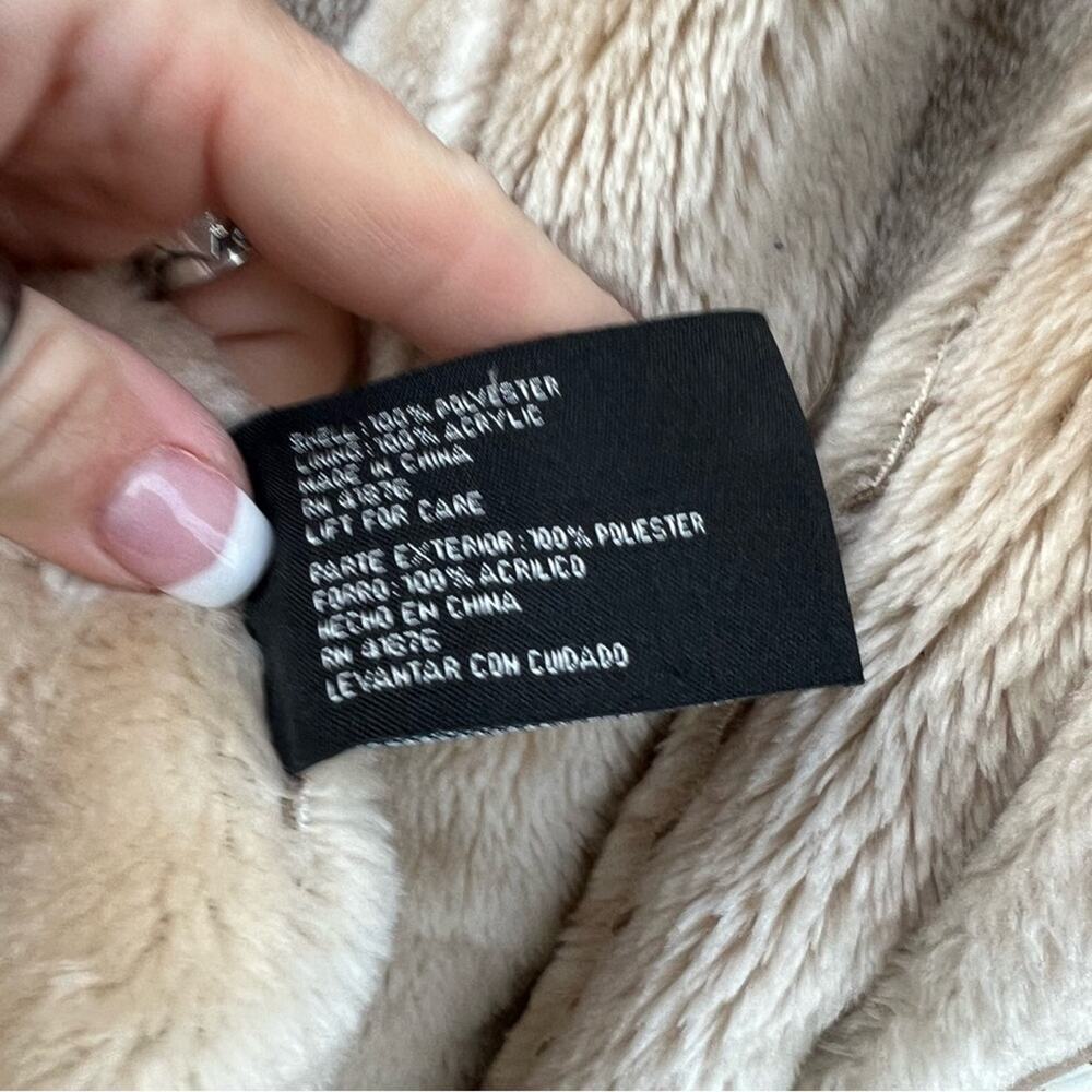 Big Chill Faux Shearling Leather Patchwork Penny Lane Full Length Trench Coat - Picture 5 of 5